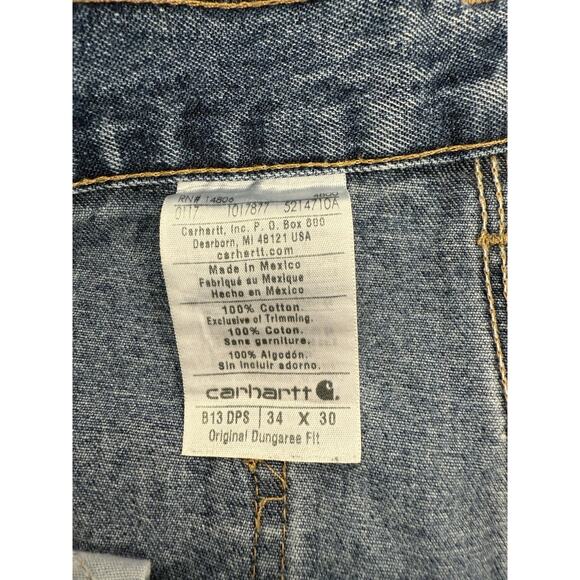 MEN'S CARHARTT B13 DPS DENIM CARPENTER JEANS 34 X 30 Cotton Streetwear Workwear - Picture 11 of 15